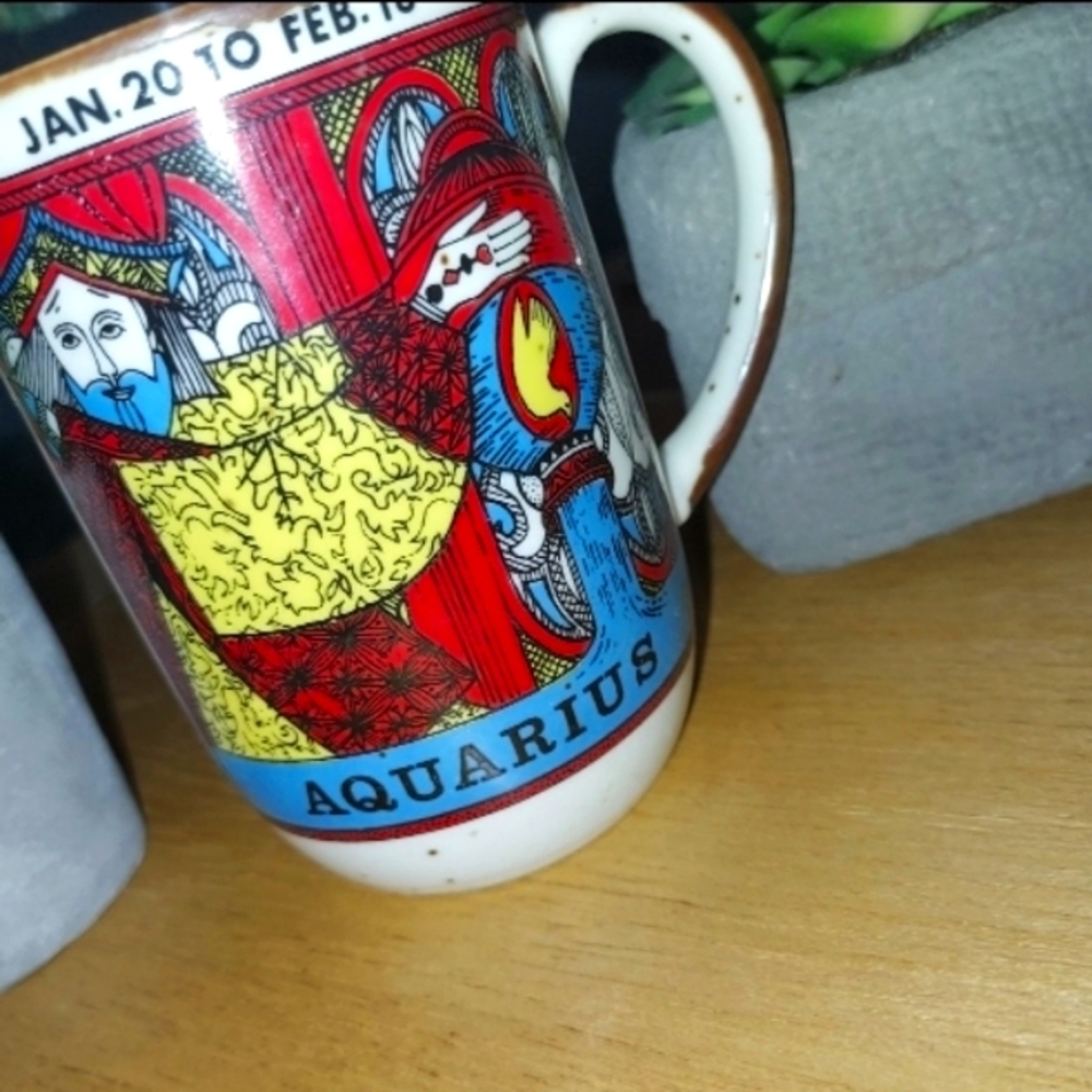 Aquarius Zodiac Mug with Colorful Design